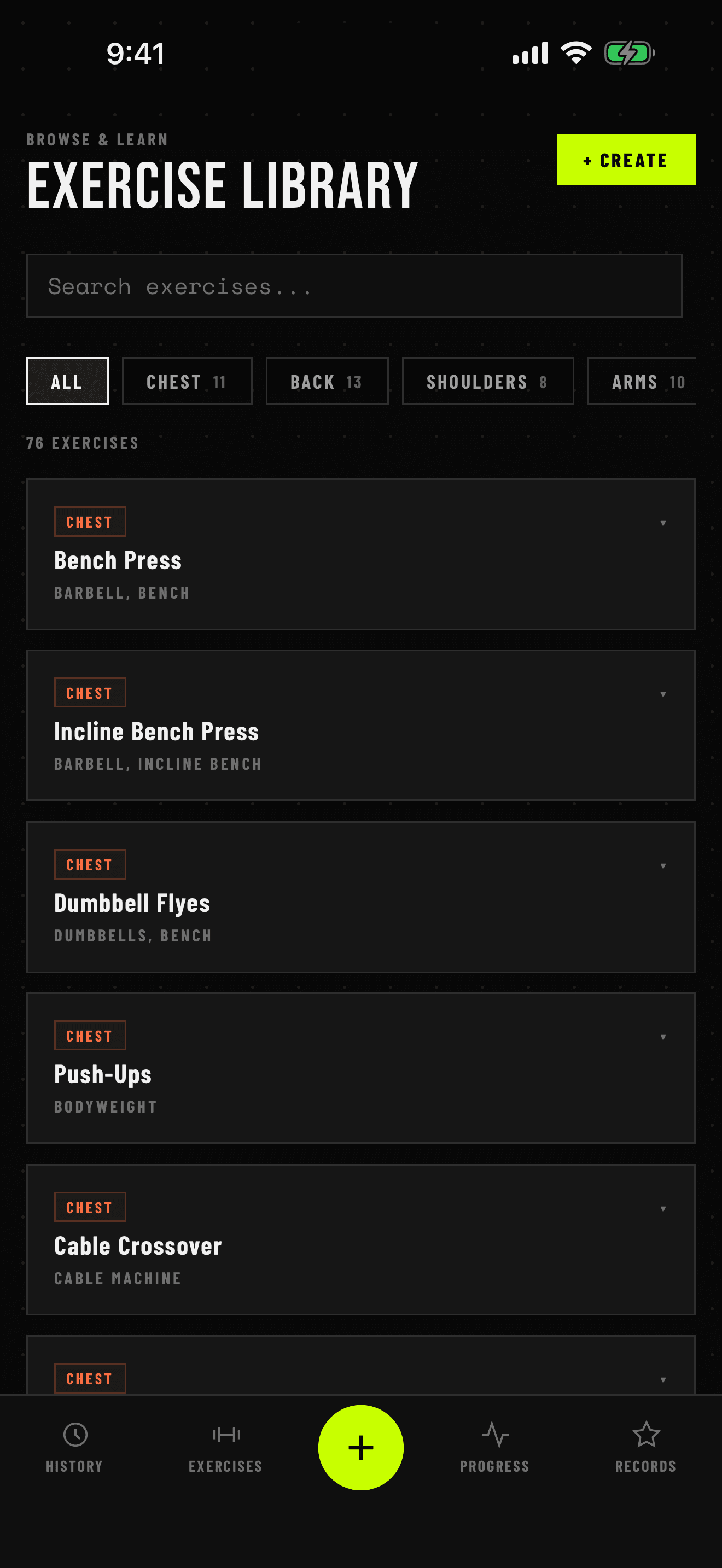 Exercise library