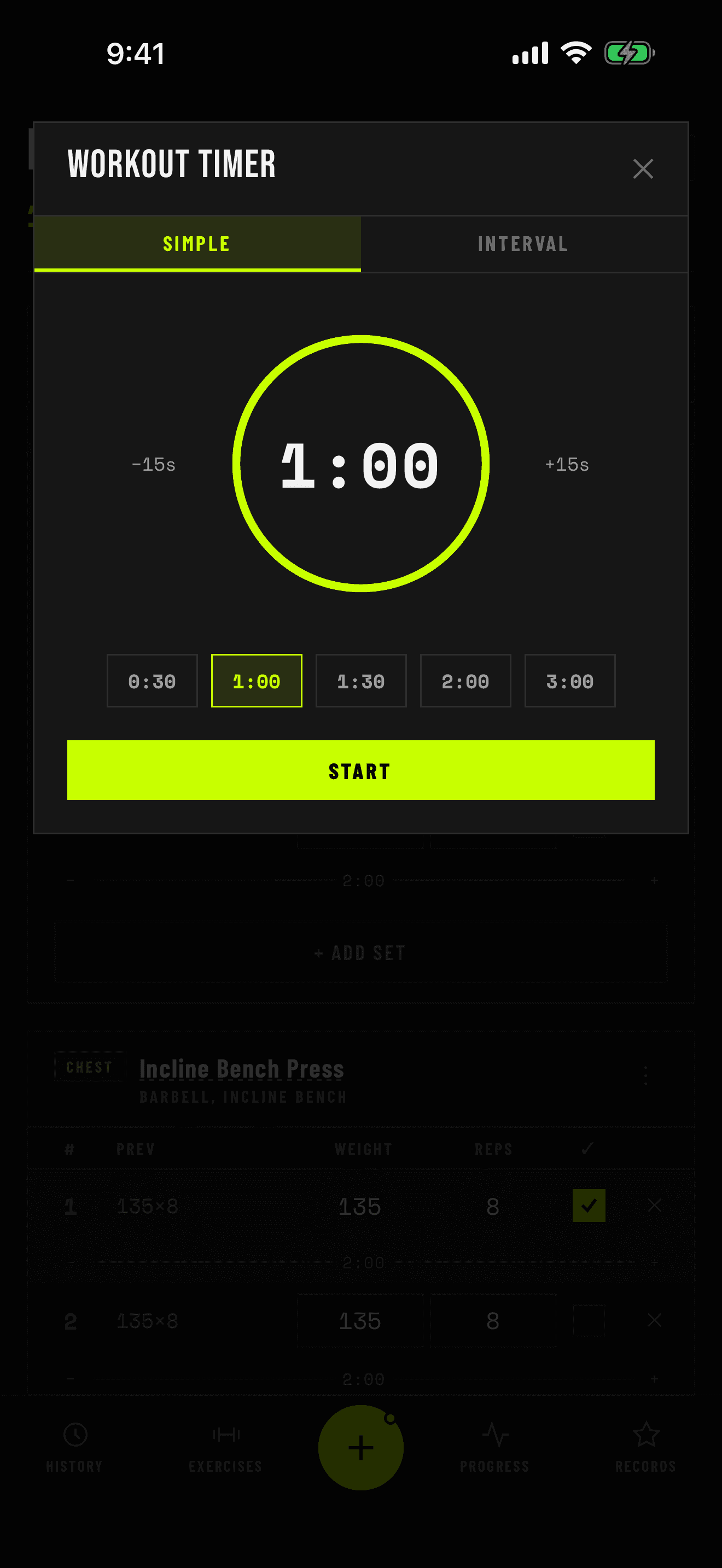 Workout timer